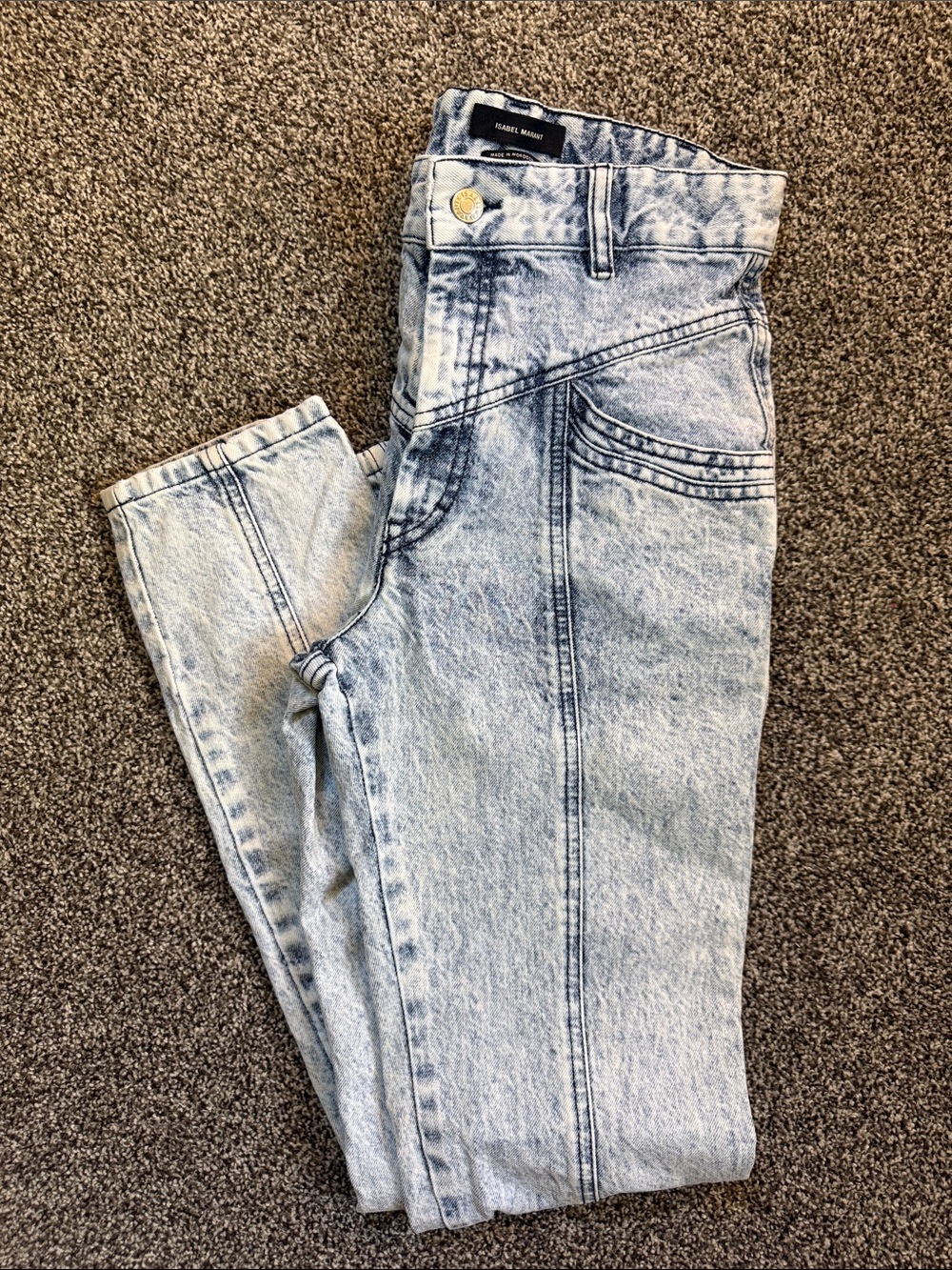 Isabel Marant Acid-Wash Light Blue High-Rise Jeans